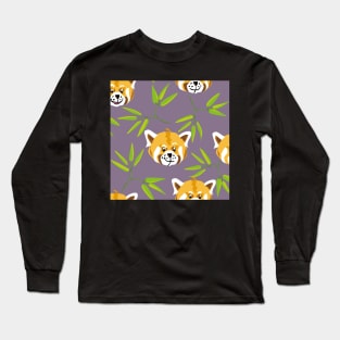 Red Panda in a bamboo forest Long Sleeve T-Shirt